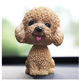 Tượng chó Poodle xinh xắn lúc lắc đầu phù hợp làm quà tặng, để taplo xe ô tô hay bàn làm việc trang trí