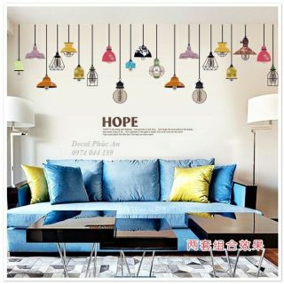 Decal dán tường đèn HOPE