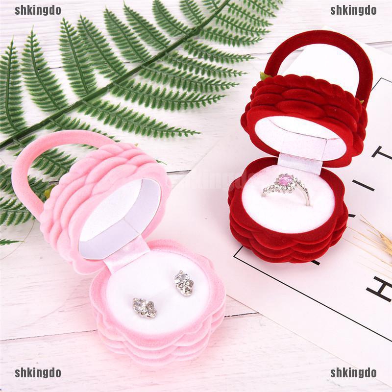 Hộp Nhung Đựng Trang Sức Hình Giỏ Hoa Chất Liệu Nhung