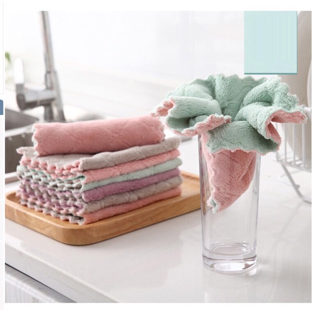 Sét 10 khăn 2 mặt siêu thấm hút