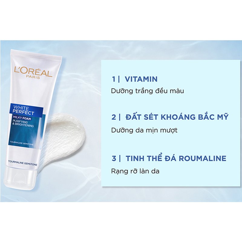 Sữa Rửa Mặt Làm Sáng Da Loreal White Perfect Milky Foam 100ml