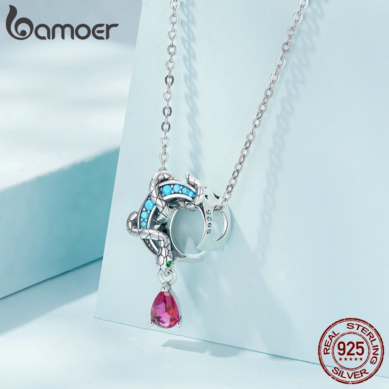 Hạt xâu BAMOER bạc 925 hình rắn tự làm vòng đeo tay