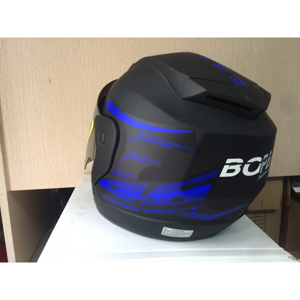 Mũ bảo hiểm 3/4 BOPA họa tiết tem 46 xanh đỏ vàng camhàng chính hãng