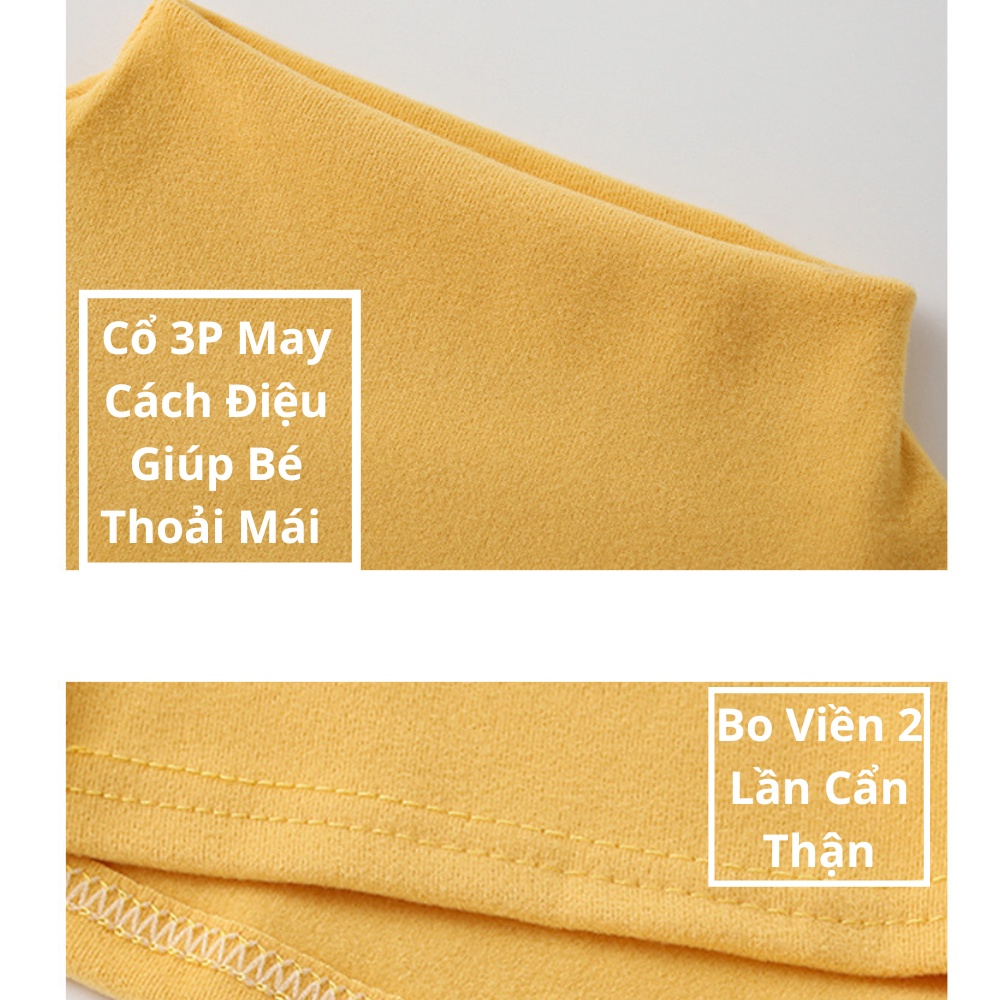 Áo Nỉ Giữ Nhiệt Cổ 3 Phân Hàng Quảng Châu Dày Mịn Cho Bé Trai/ Bé Gái
