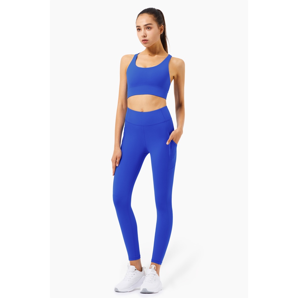 Set trang phục thể thao HOPPE FUMENG áo ngực và quần legging dài lưng cao thời trang năng động dành cho nữ