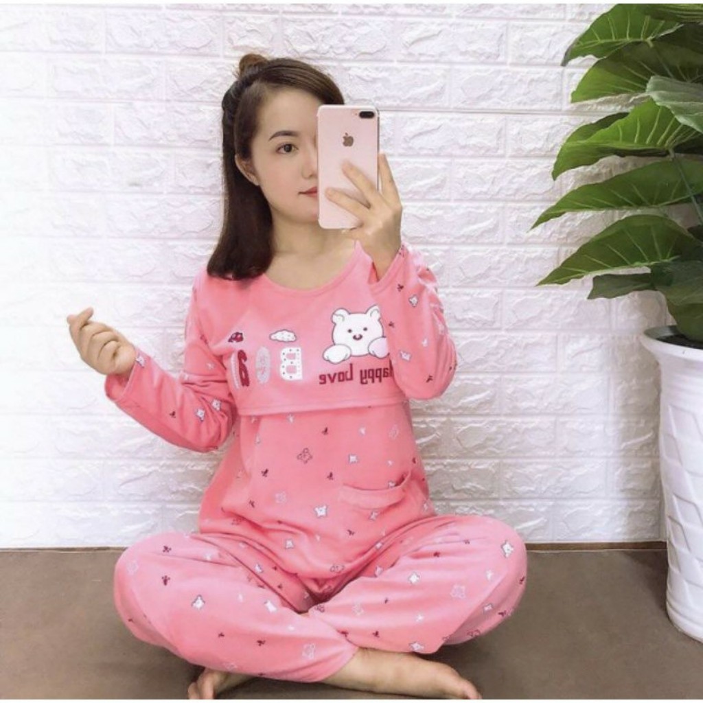 Bộ quần áo bầu và sau sinh lật ngực cho bé bú