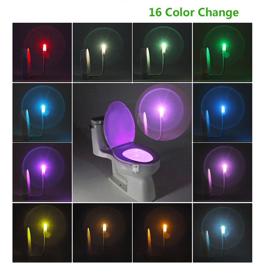 Bộ đèn LED cảm ứng gắn bồn vệ sinh thiết kế 16 màu