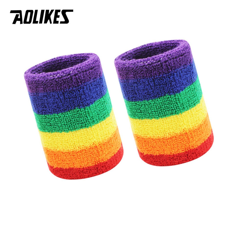 Cặp băng cổ tay cotton thấm hút mồ hôi thoáng khí hỗ trợ chơi bóng rổ / bóng bàn