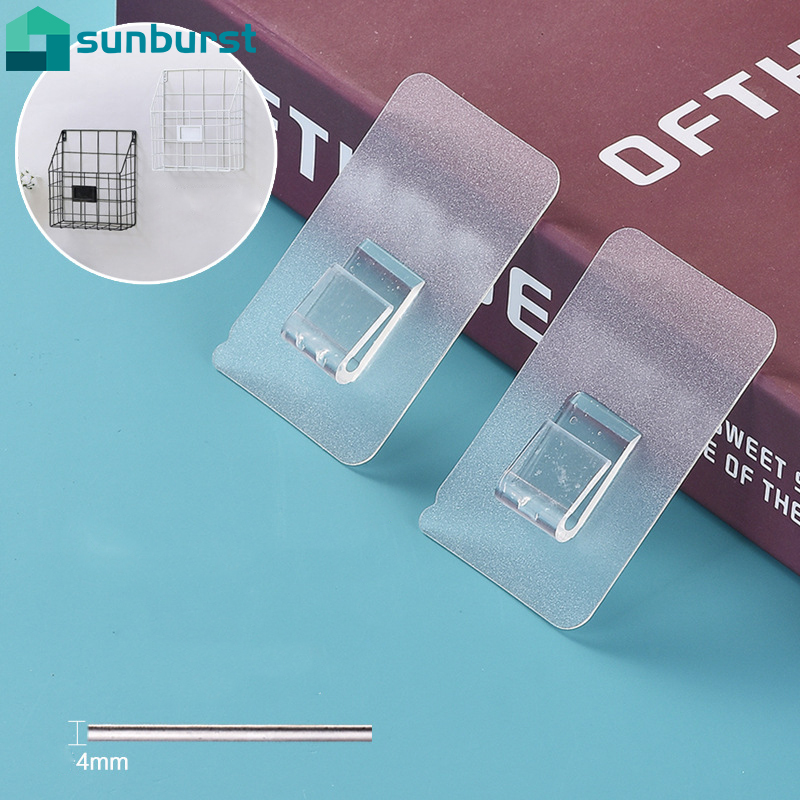 Móc treo đồ dán tường không cần đục lỗ không để lại dấu vết bằng nhựa trong suốt dùng trong nhà bếp/phòng tắm tại gia