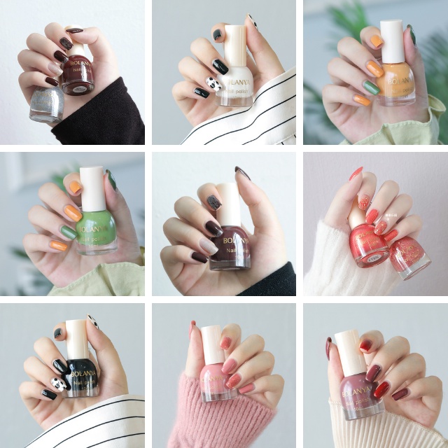 Sơn Móng Tay Bolanya Gốc Nước  - Màu Hot Đỏ, Hồng, Tím Pastel, Mint, Bò Sữa- Nails -Neos Xinh