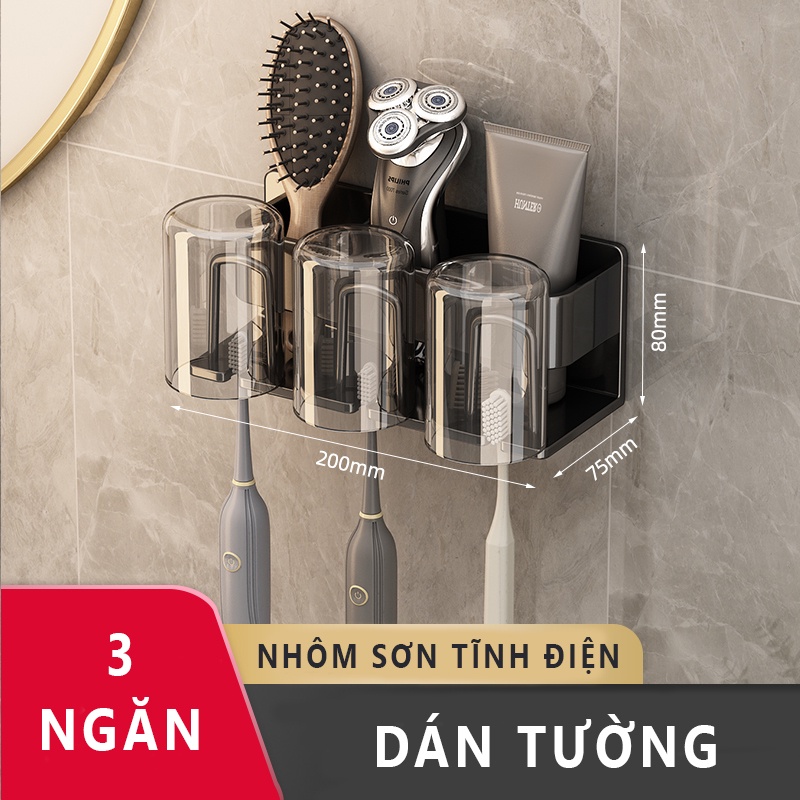 Giá để bàn chải đánh răng bằng nhôm sơn tĩnh điện dán tường