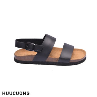 Sandal 2 quai đen đế trấu-S2qd21060449