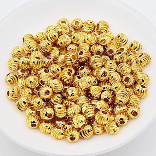 Charm bi hợp kim cao cấp mạ vàng - bi khía 3-4-6-8mm - phụ kiện mix vòng bạc ag