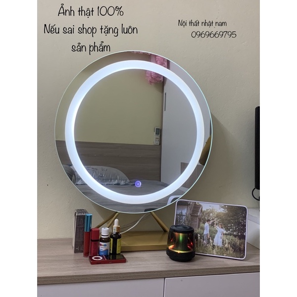 Gương để bàn trang điểm Siêu Sang (Sơn Acrylic 2K VIP) Noithatnhatnam, Gương led cảm ứng để bàn Xuất Xịn