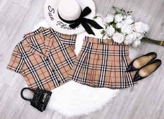 Set BBR chân váy xoè xếp li