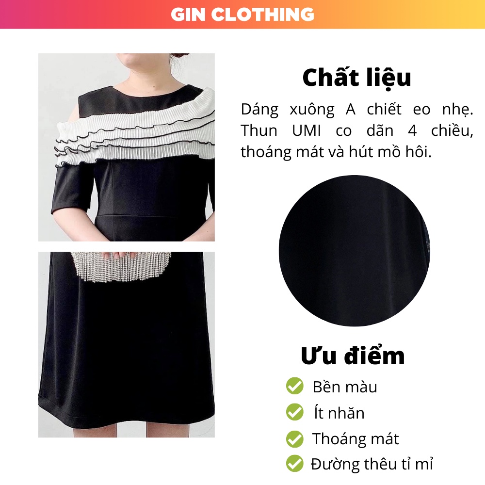 Đầm Bigsize Thiết Kế MIUCO, Kiểu Dáng Rớt Vai Phối Dập Ly, Trẻ Trung Đơn Giản ,Đầm Tặng Mẹ, Đầm Tặng Bà