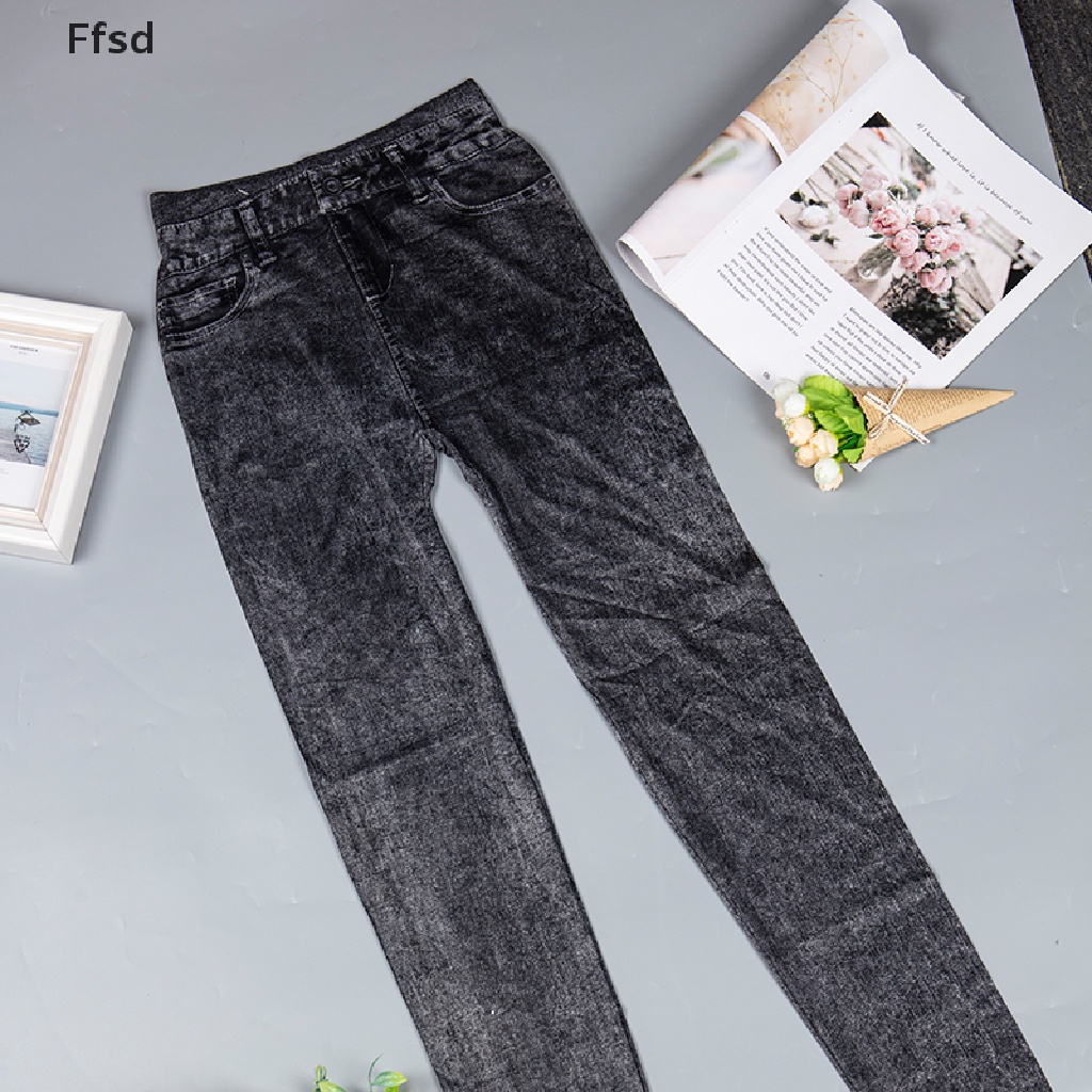 1 Quần Legging Giả Jean Đen Họa Tiết Bông Tuyết Thời Trang