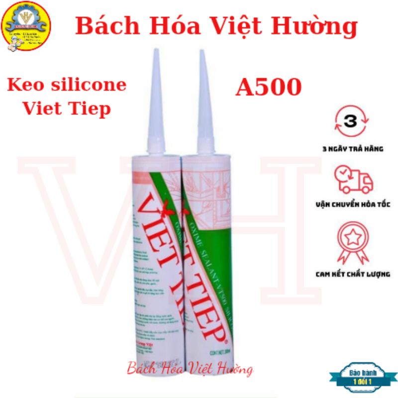 Keo Silicone A500 Viet tiep - keo xây dựng, gắn tôn, gắn bê tông chuyên dụng, bám dính, co giãn, đàn hồi tốt - giá rẻ