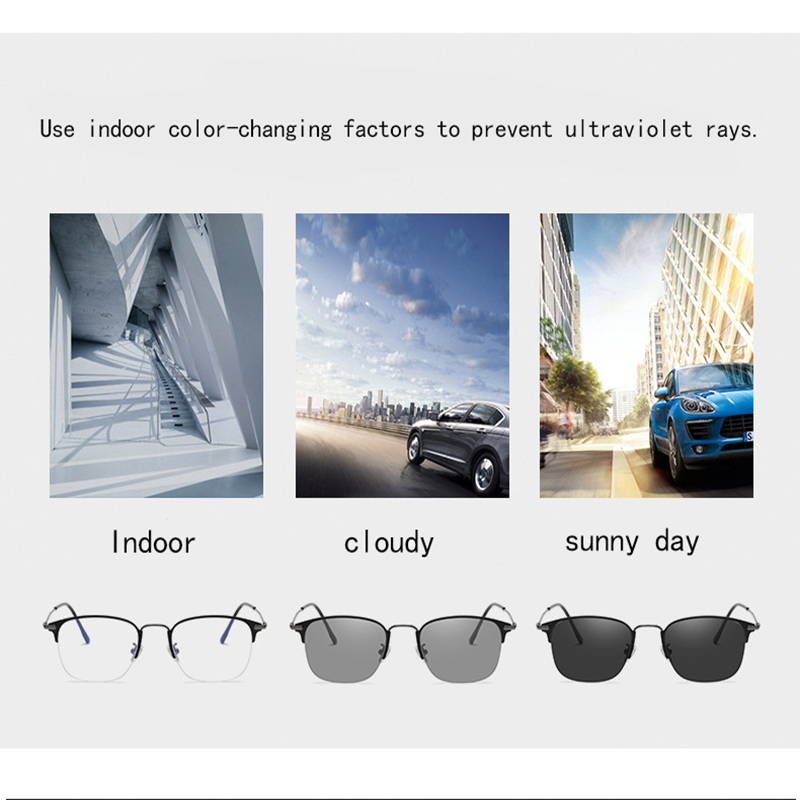 Color-changing glasses men and women anti-blue light anti-radiation fashion glasses