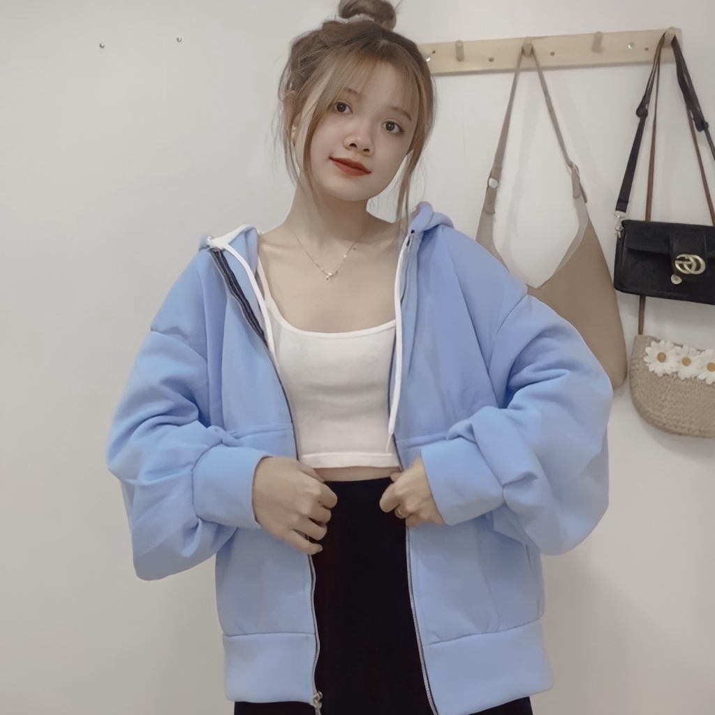 Áo Khoác Nỉ Trơn Form Rộng Unisex , Áo Hoodie Trơn Form Rộng Dây Kéo PLA01 ( kèm ảnh ,video thật shop tự quay )