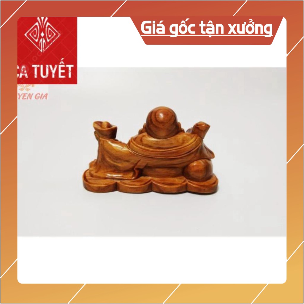 [Nội Thất Mộc] Tượng Phật Di Lặc Cầm Gậy Như Ý bằng gỗ huyết long (huyết rồng) để bàn làm việc ô tô