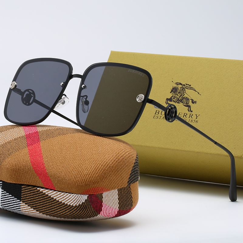 BURBERRY Kính Mát Gọng Vuông Phong Cách Vintage Sang Trọng Chống Tia UV400
