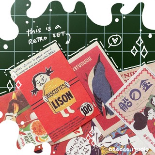 Set 10 tấm sticker retro chủ đề Văn hóa nhật bản