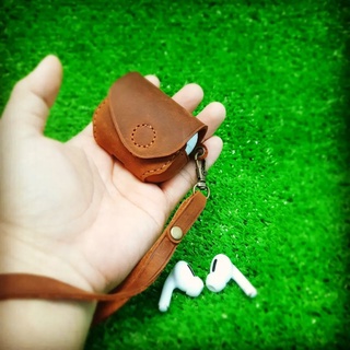 BAO DA AIRPODS PRO NÚT NAM CHÂM (DA THẬT)