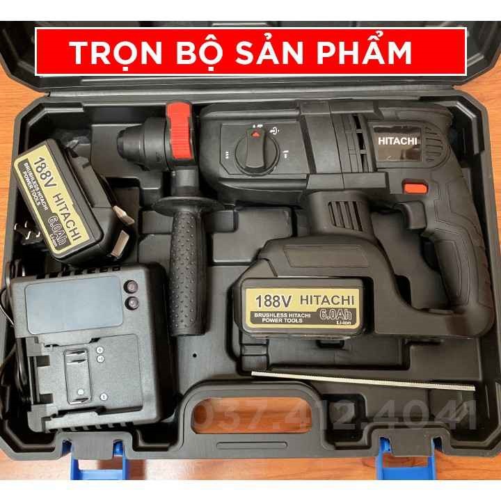 Máy Khoan Bê Tông Dùng Pin HITACHI 188V 3 Chức Năng