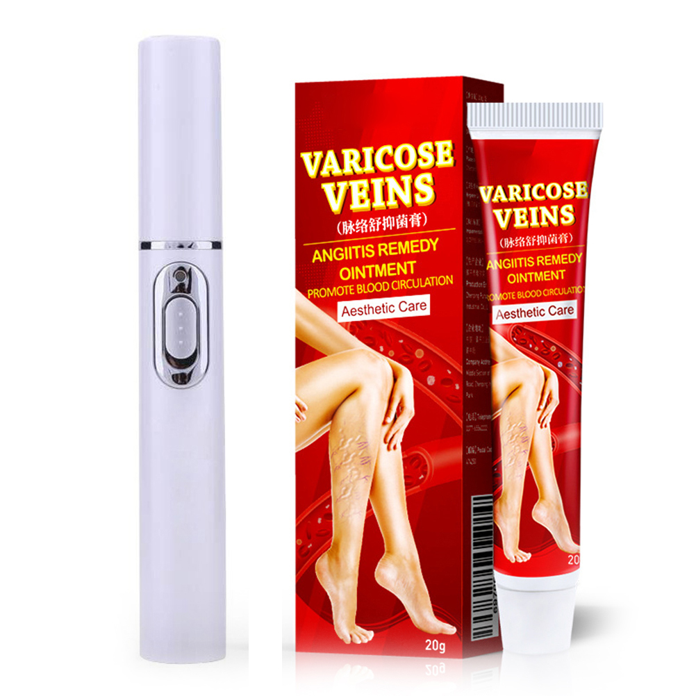COD Varicose Veins Cream and Blue Light Therapy Pen Varicose Vein Ointment Set