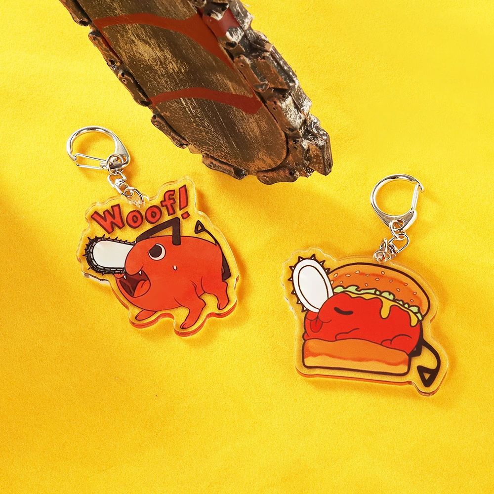 Móc khóa acrylic kiểu Anime Pochita Power Angel hai mặt độc đáo làm quà tặng