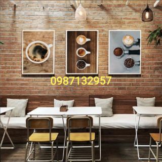 Bộ 3 tranh trang trí Quán Cà Phê