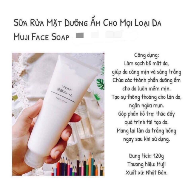 Sữa Rửa Mặt Muji Face Soap 120g Nhật Bản ( bill- sẵn)