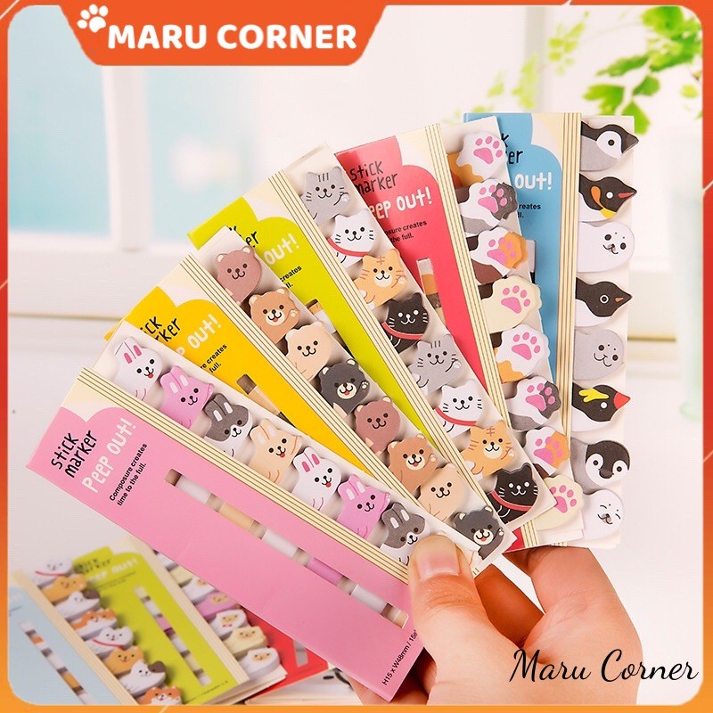 Stick marker đánh dấu trang hình động vật Marucorner