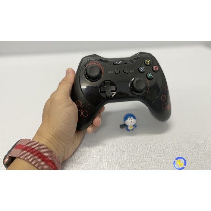 Tay cầm chơi game không dây PXN 9616 Pro Black RED Bluetooth dành cho PC / Android / Smart TV / Playstation 3 ( Có RUNG) | WebRaoVat - webraovat.net.vn