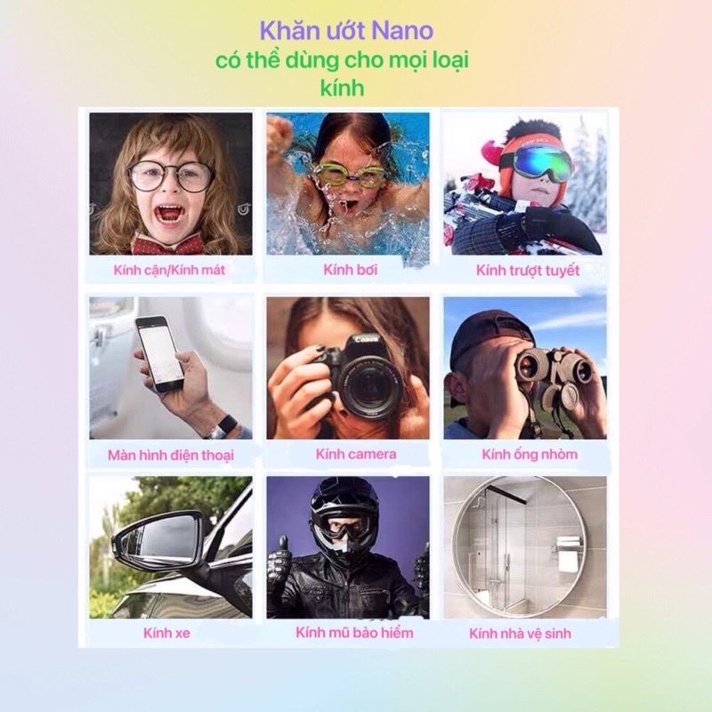 &lt;Combo 5-20 khăn&gt; KHĂN ƯỚT NANO LAU KÍNH CHỐNG BÁM HƠI NƯỚC^^
