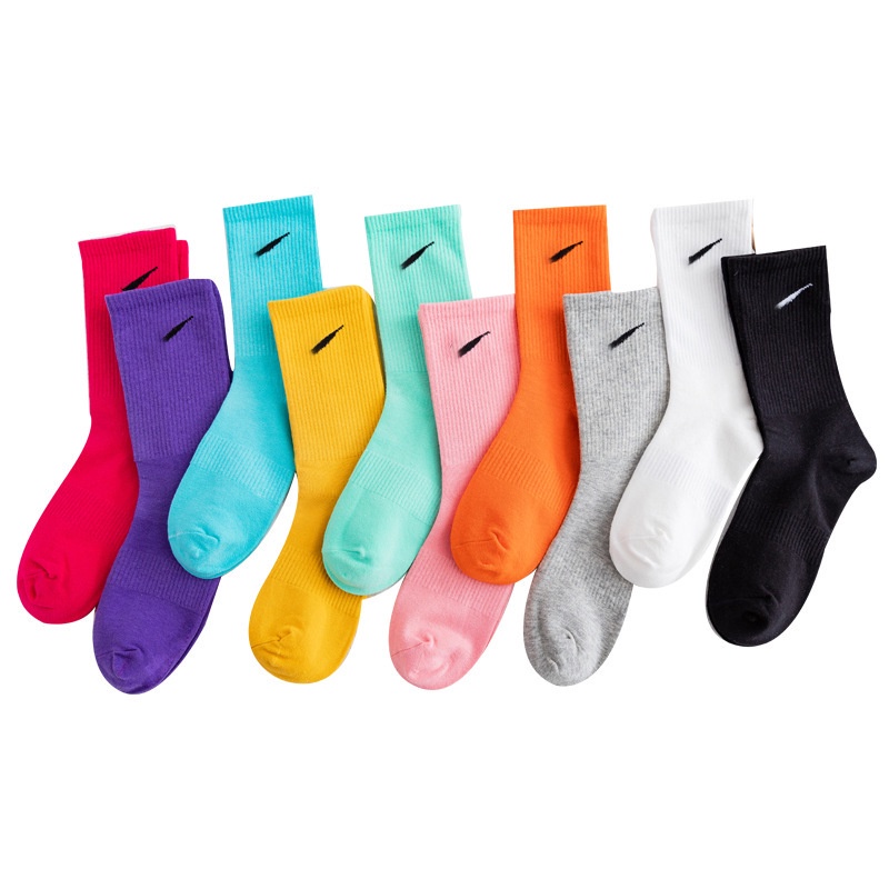 Vớ Thể Thao Nike Màu Kẹo Ngọt Cổ Cao Thoáng Khí Nhiều Màu Cho Nam Và Nữ