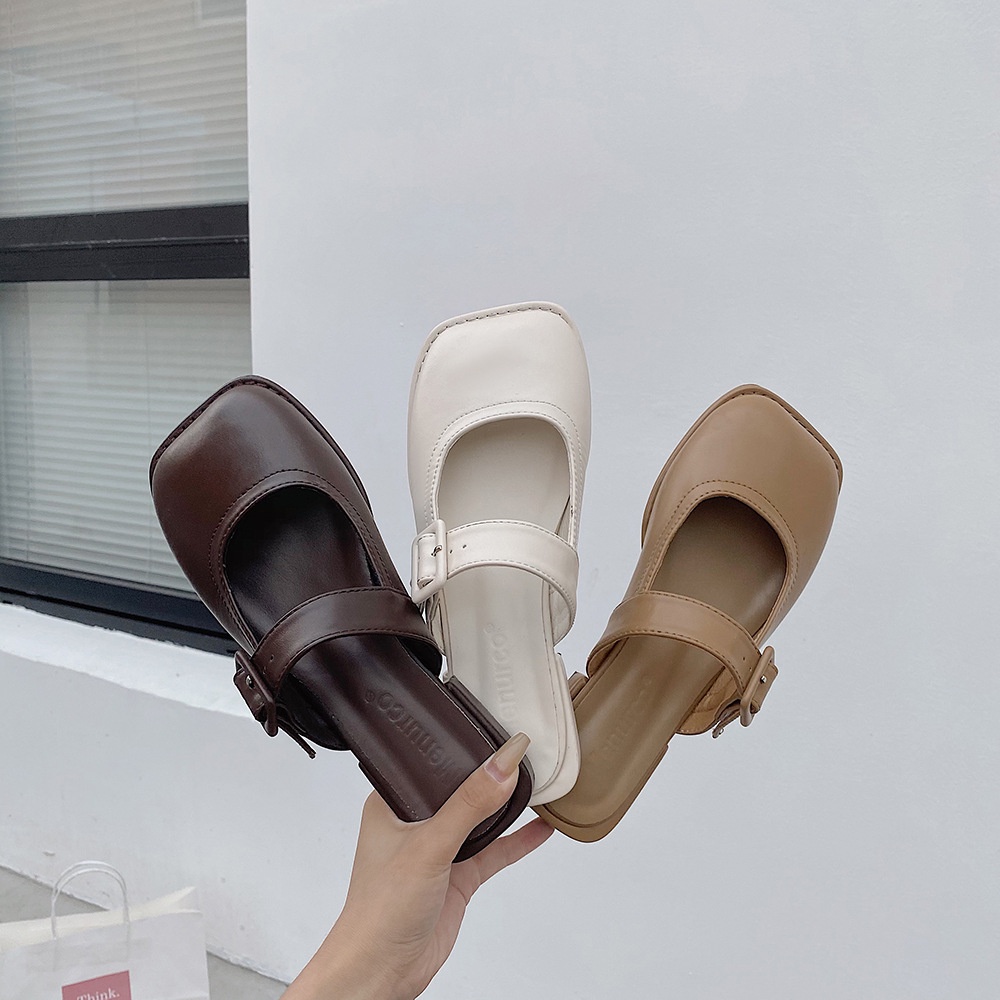 Giày sục nữ giayBOM mũi vuông gót bệt B1326