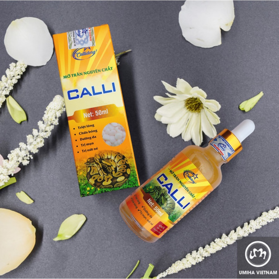 mỡ trăn triệt lông nguyên chất an lành Calli Honey, mỡ trăn tươi tẩy lông vĩnh viễn 50ml - MTC