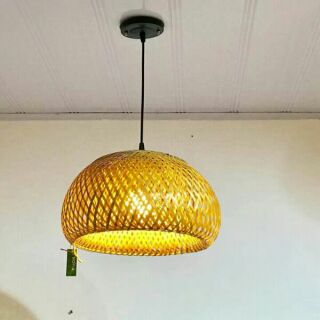 Chao đèn mây tre thả trần 25*45cm