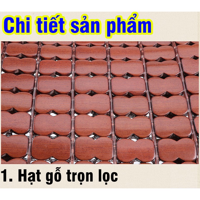 Tựa lưng lưới đan hạt gỗ cho ghế ô tô và văn phòng chống mỏi lưng có chốt cố định