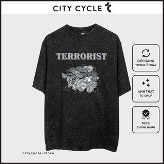 Áo thun nam nữ Terrorist City Cycle - Áo thun tay lỡ Unisex form rộng Local Brand