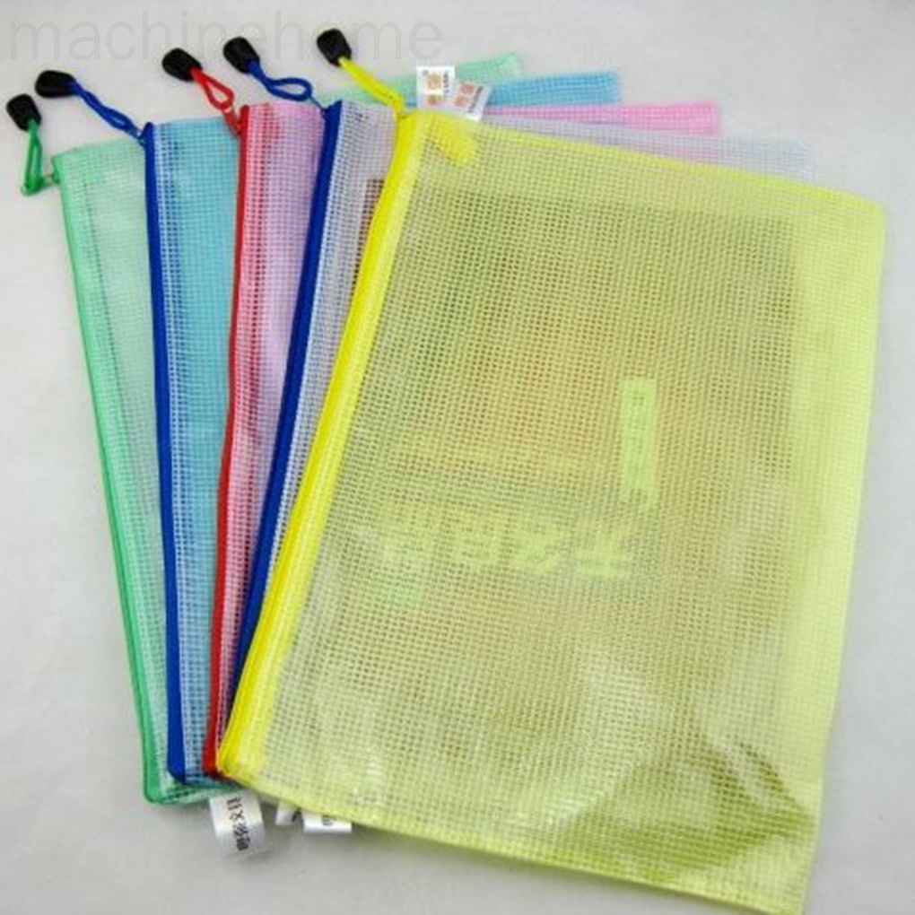 Túi Nhựa PVC Trong Suốt Dạng Lưới Đựng Tài Liệu Khổ A3/A4/A5/A6/B4/B5/B6 Tiện Dụng