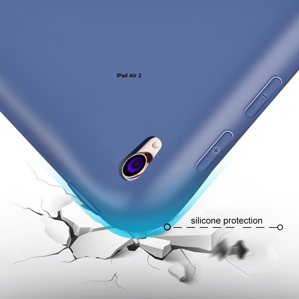 Bao da kiêm ốp lưng cho iPad Air 2 (Xanh đen) Mẫu 3 | BigBuy360 - bigbuy360.vn