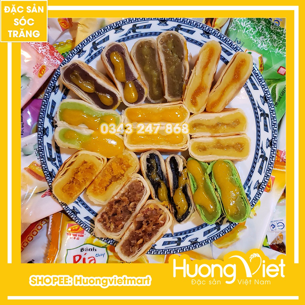 Combo Bánh pía kim sa Tân Huê Viên 10 bánh 10 vị khác nhau, bánh pía Sóc Trăng mini, đồ ăn vặt Sài Gòn [10 BÁNH]