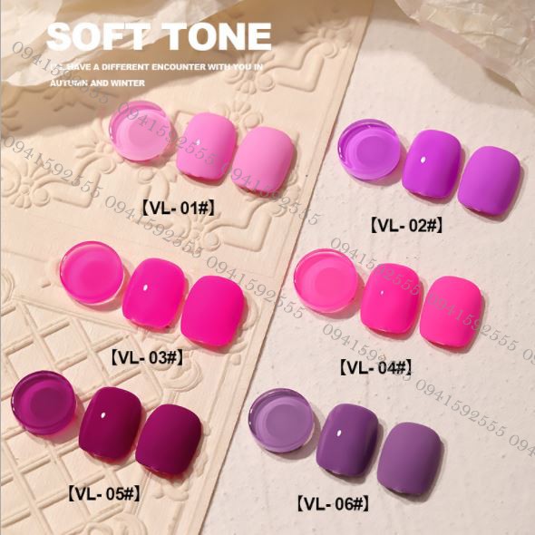 Sơn gel AS 6 màu tím Violet chọn lẻ chai 15ml