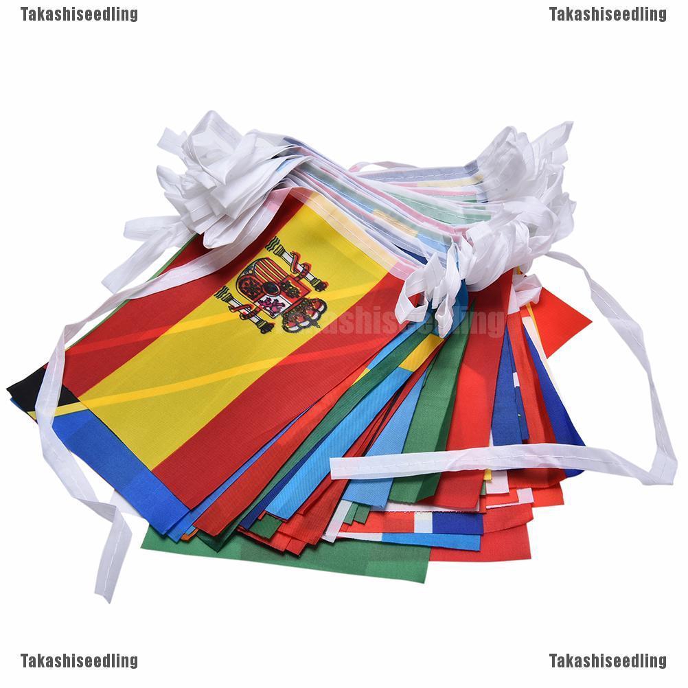 Set 100 lá cờ quốc kì các nước trên thế giới có dây treo
