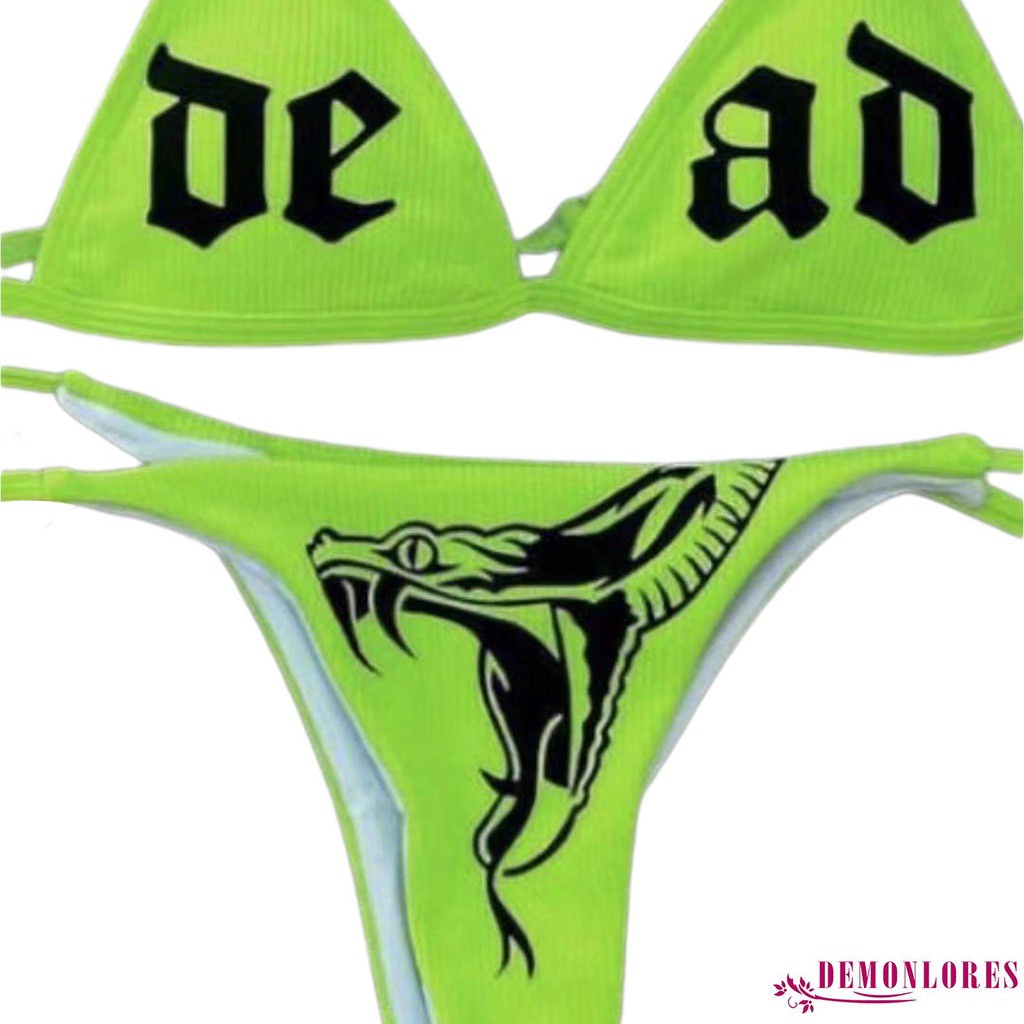 Bộ Bikini Hai Mảnh Hai Dây In Họa Tiết Cổ Điển Quyến Rũ Dành Cho Nữ