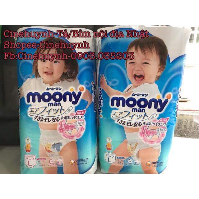 Tả/Bỉm Moony Nội Địa NHẬT Dán/Quần đủ size NB90/S84/L54