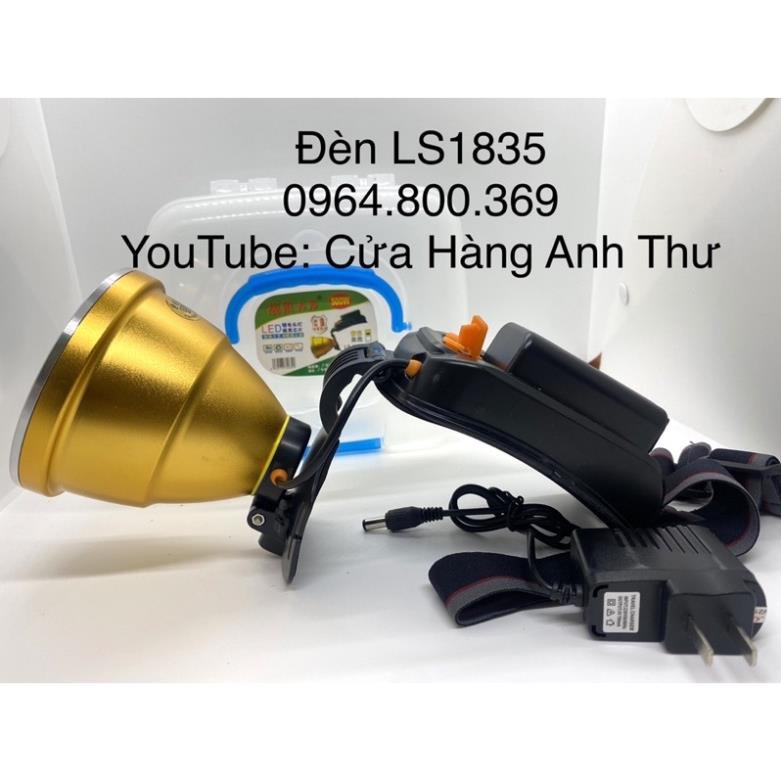 Đèn đội đầu siêu sáng cỡ lớn LS-1835, hiển thị pin, tích hợp cổng USB, chiếu sáng liên tục 10H